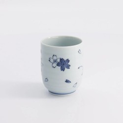 Tea Cup White & Blue Flower...