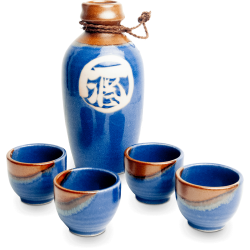 SET Sake Brown & Blue 5Pcs
