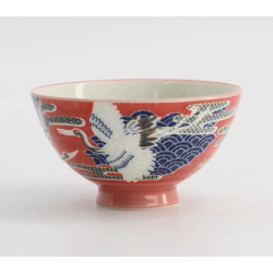 Small Rice Bowl Crane Red -...
