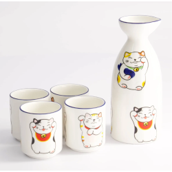 SET Sake Manekineko Cat...