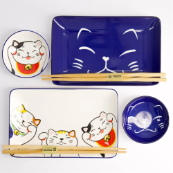 SET Sushi Manekineko Cat 2Ppl.