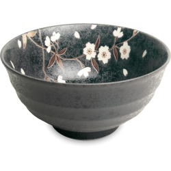 Udon Bowl Black Grey Sakura...