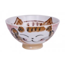 Rice Bowl Smiling Cat Pink...