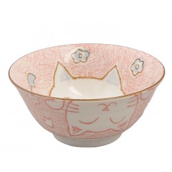 Bowl Pink Cat 15.3x8cm 500ml