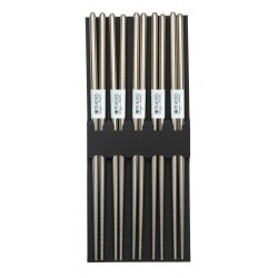 Chopsticks inox 5 pairs Silver