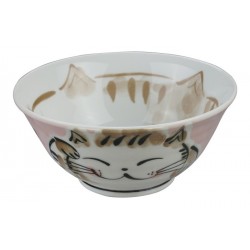 Rice Bowl Pink Cat 15x7cm -...