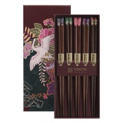 Chopstick Set 5 Pairs Flowers