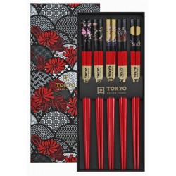 Chopsticks Set 5 Pairs Red...