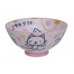 Rice Bowl Pink Cat...