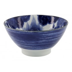 Udon Bowl Lion Peony Blue -...