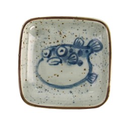 Sauce Plate 9x1.6cm Fugu Blue