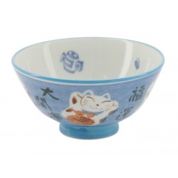 Bowl Maneki neko blue...