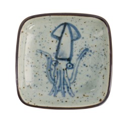 Sauce Plate 9x1.6cm Blue Squid