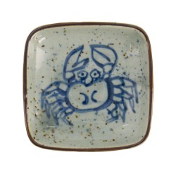 Sauce Plate 9x1.6cm Blue Crab