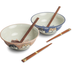 Set 2 Bols Ramen Shiba 21X8cm