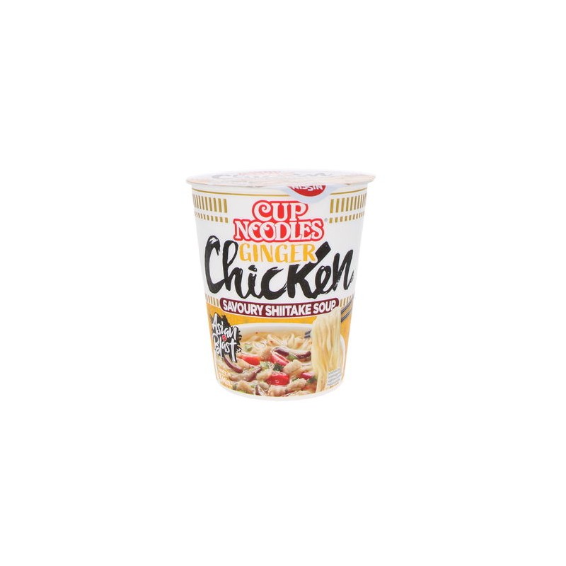 Nouilles en bol poulet, shiitake & gingembre 63g Nissin