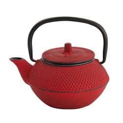 Cast Iron Tea Pot Red Arare...
