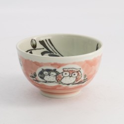 Rice Bowl Pink Owl 13*8cm